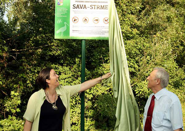 Javna ustanova Zeleni prsten organizirala postavljanje table zatienog podruja Posebnog ornitolokog rezervata Sava-Strmec 