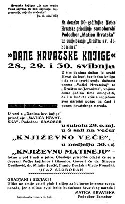 Iz povijesti Matice hrvatske Samobor