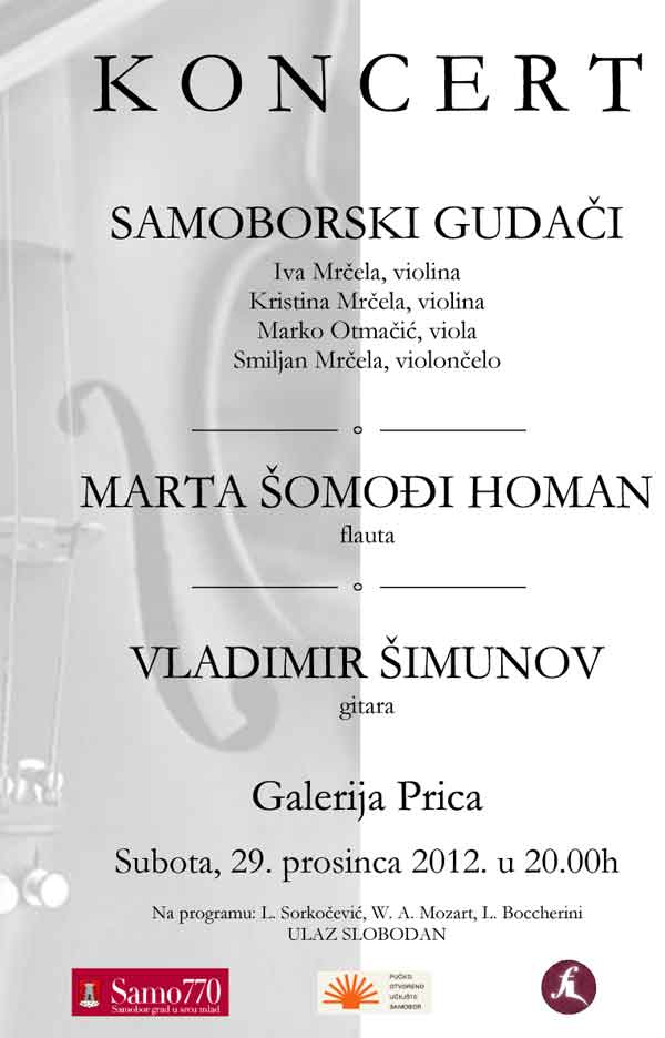 Najav koncerta Samoborskih gudaa, Marte omoi Homan i Vladimira imunova u Samoboru
