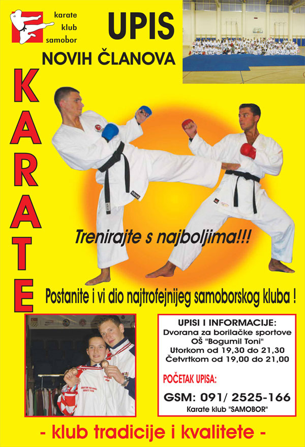 KARATE - Upisi u Karate klub Samobor