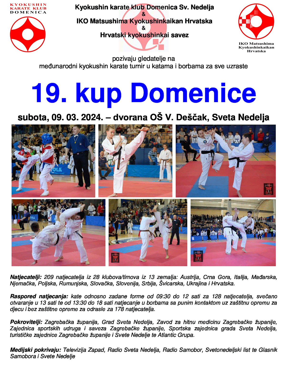 Kyokushin karate turnir u katama i borbama za sve uzraste - 09. oujka 