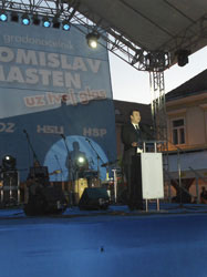 Skup na glavnom samoborskom trgu kandidata za gradonaelnika Tomislava Mastena